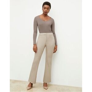 MM. LaFleur Beige High-Rise Flare Trousers